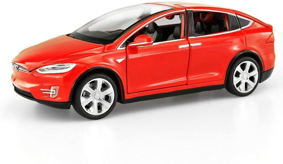 Tesla Diecast Model X Toy Car with Sound & Light (Red / Black) DubKart