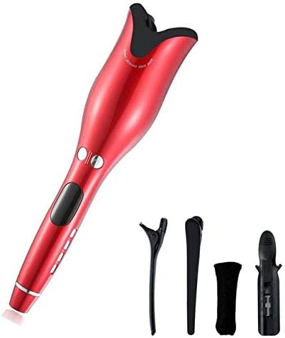 LCD Hair Curler 1 - Red, EU Plug, Automatic Spin & Curl Wand