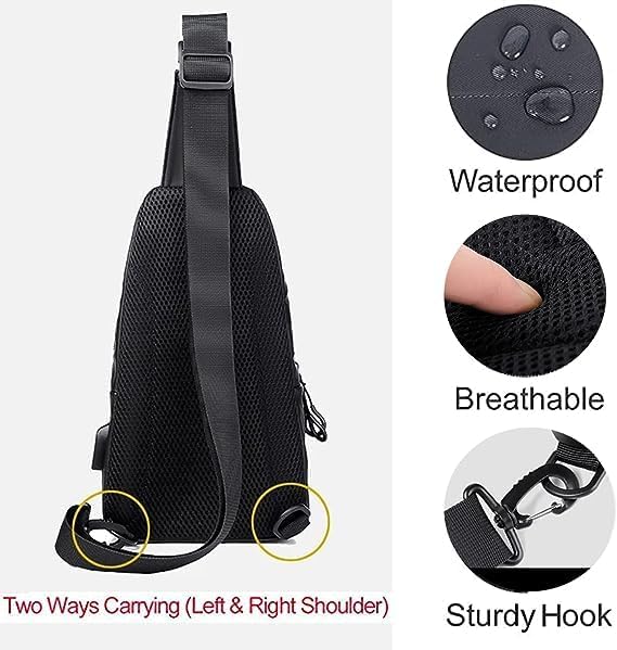 DUBKART Men's Waterproof Sling Bag & Crossbody Backpack for Travel