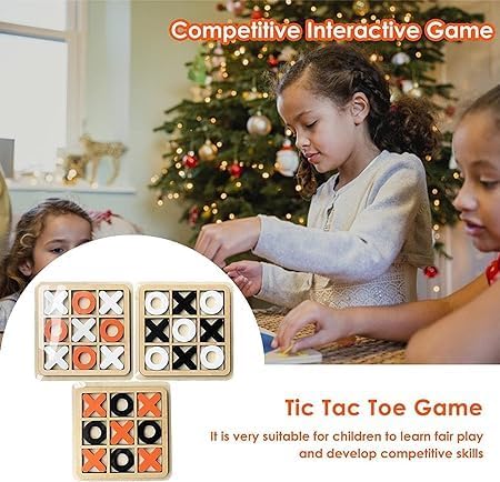 6 PCS Tic Tac Toe Game Wooden Party Items - Kids Party Favors