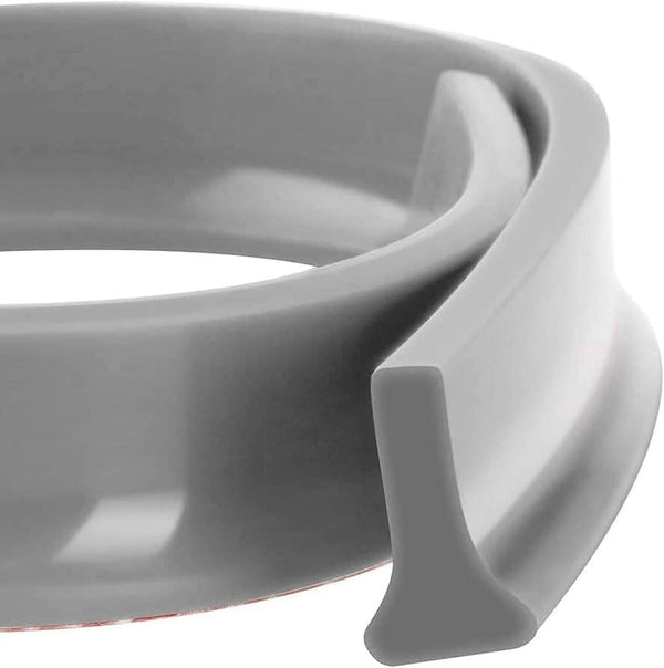 DUBKART Collapsible Shower Barrier Self-Adhesive Waterproof Seal Strip for Bathroom & Kitchen (Gray)