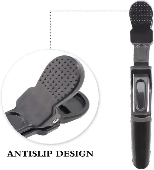 DUBKART 6 Pcs Alligator design Hair Clips for Styling Sectioning with Wide Teeth & anti slip (Black)