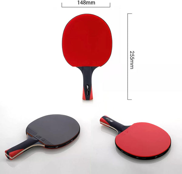 Performance Table Tennis Racket Set - 2 Pro Rackets, 3 Balls, Storage Bag, Indoor/Outdoor Play