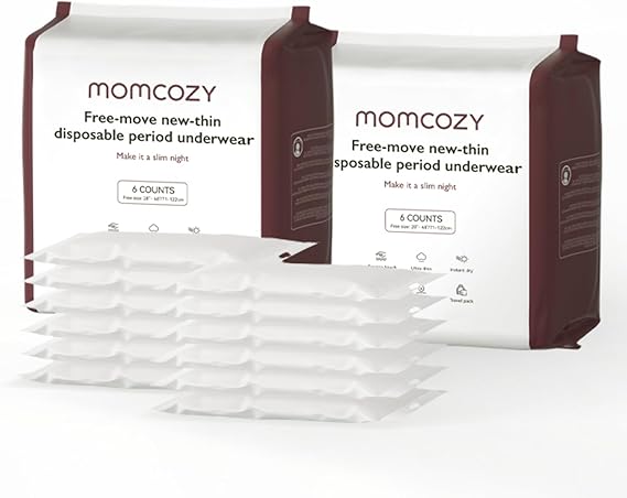 Momcozy Postpartum Underwear Leak-Proof Briefs with Pad 6pcs