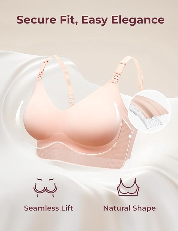 Momcozy Nursing Bra – Seamless, Wireless, Adjustable, for Breastfeeding & Maternity