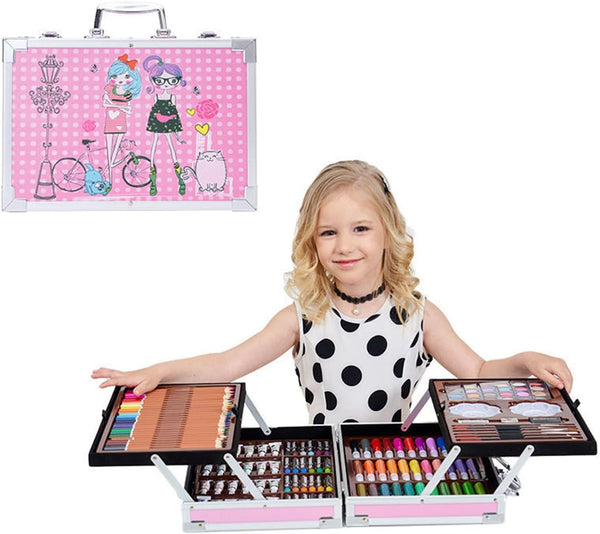 DUBKART Deluxe Art Set 145 Pieces Drawing Painting Set for kids (Unicorn animations)