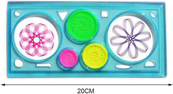 DUBKART Magic Flower Ruler Set DIY Spiral Gear Toys & Mandala Stencils (4 PCS)