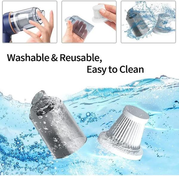 Cordless Car Vacuum & Air Duster: 9000PA suction, 2-in-1, with LED light. USB rechargeable, portable, and powerful.