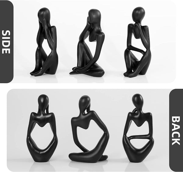 1 PC Black Decor Thinker Abstract Statue Set