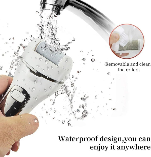 DUBKART Rechargeable Electric Callus Remover Portable Foot Care Set with LCD Display (White)