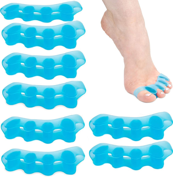 DUBKART 4 Pairs Silicone Toe Separators For Hallux Valgus, Crooked Toes, and General Toe Comfort