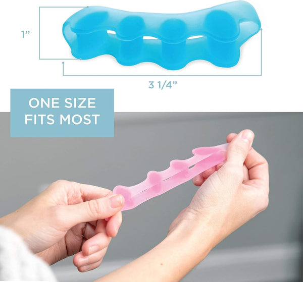 DUBKART 4 Pairs Silicone Toe Separators For Hallux Valgus, Crooked Toes, and General Toe Comfort