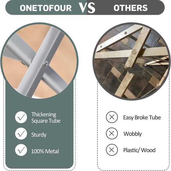 Expandable Foldable Clothes Drying Stand - Sturdy Rack for Air Drying Clothing, Indoor/Outdoor, Grey