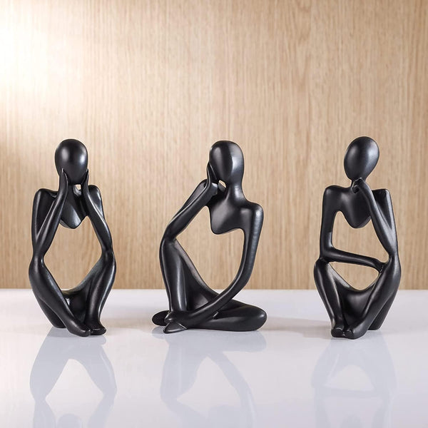 1 PC Black Decor Thinker Abstract Statue Set