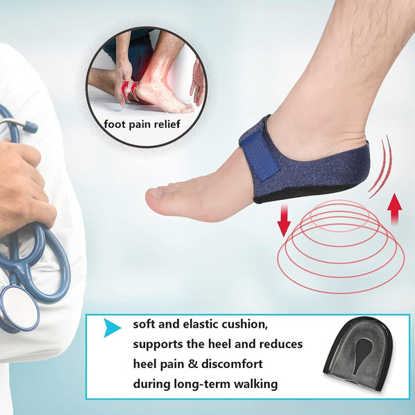 DUBKART Gel Heel Protectors Cushion for plantar fasciitis and heel pain (4 PCS)