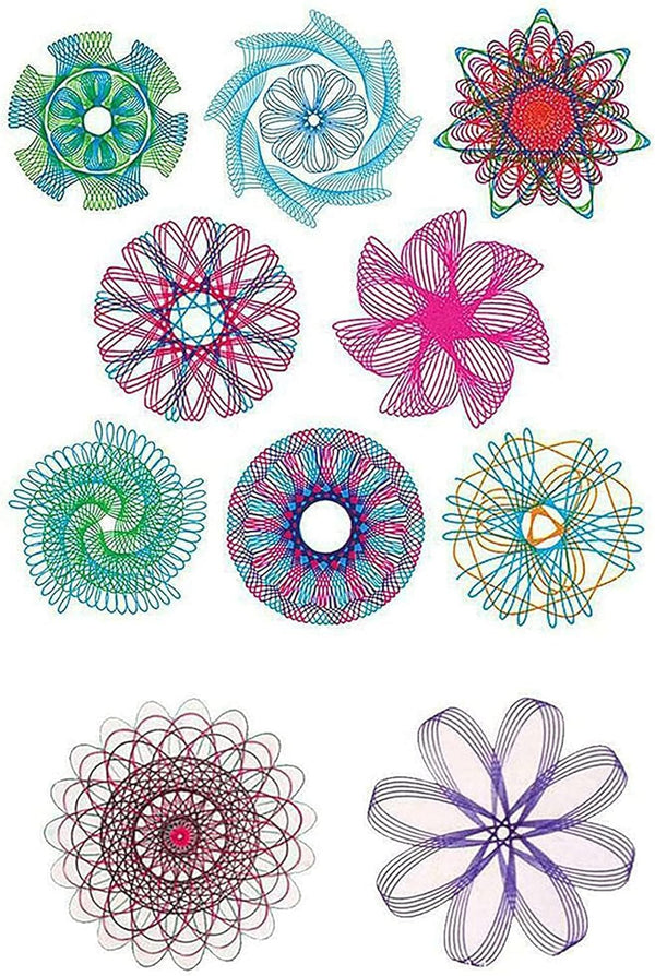 DUBKART Magic Flower Ruler Set DIY Spiral Gear Toys & Mandala Stencils (4 PCS)