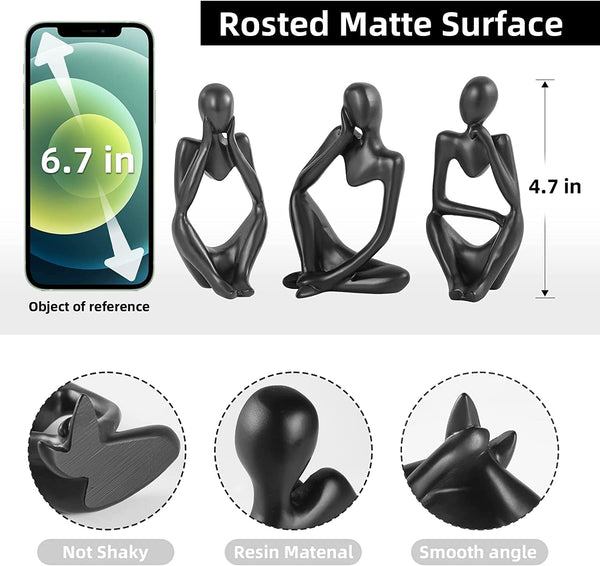 1 PC Black Decor Thinker Abstract Statue Set