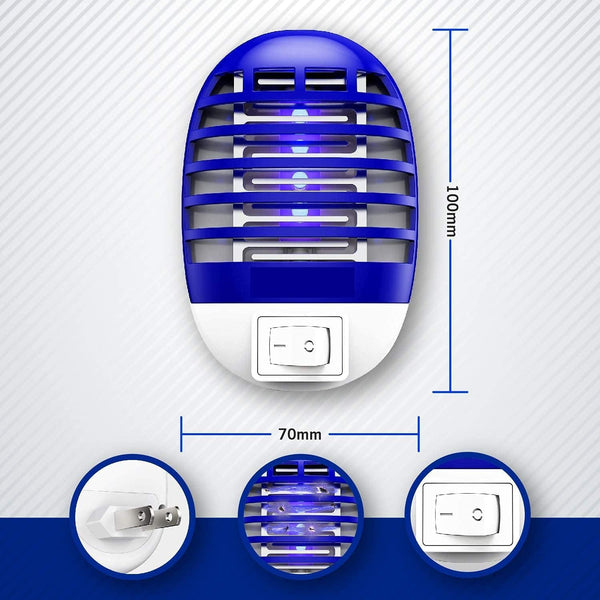 DUBKART 4-Pack Electric Bug Zapper UV LED Mosquito Killer with Night Light for Indoor/Outdoor Use