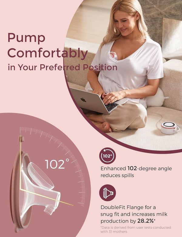 Momcozy V1 Pro Wearable Breast Pump – Hospital-Grade, 15 Levels, 3 Rhythms