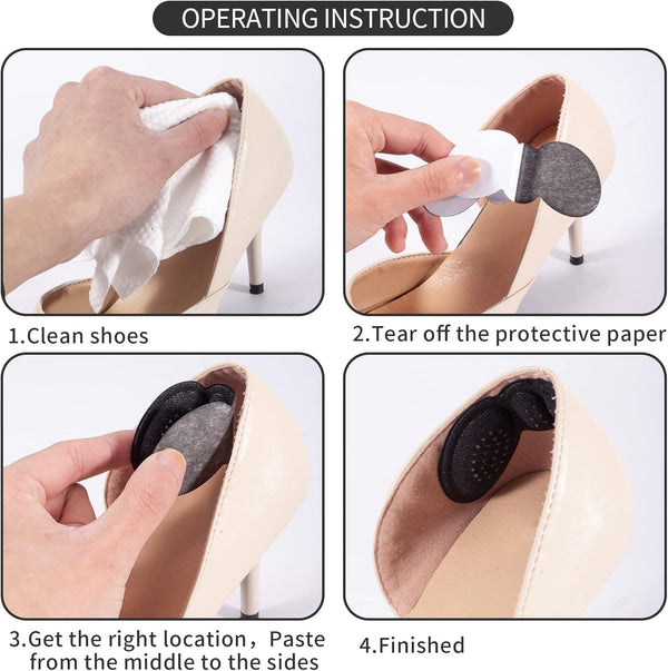 DUBKART Pairs Heel Pads Anti-Slip Inserts for Loose Shoes