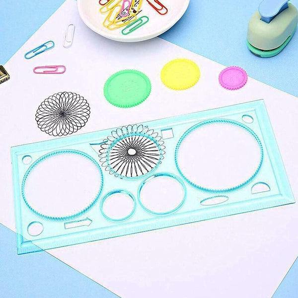 DUBKART Magic Flower Ruler Set DIY Spiral Gear Toys & Mandala Stencils (4 PCS)