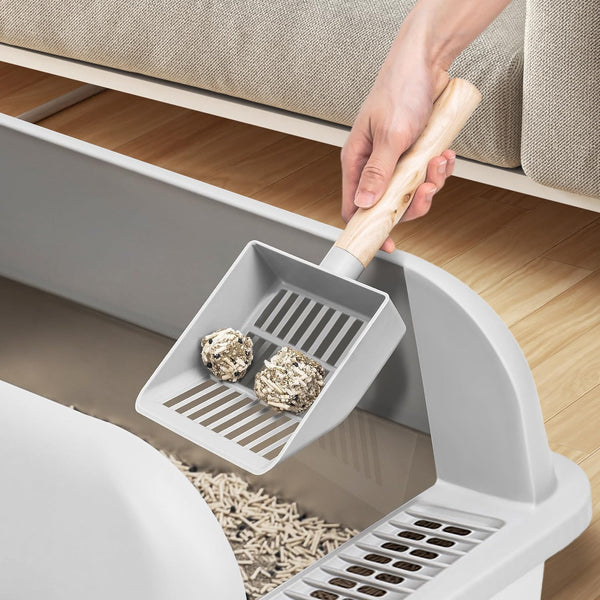 DUBKART Stainless Steel Extra Large Cat Litter Box with Scoop