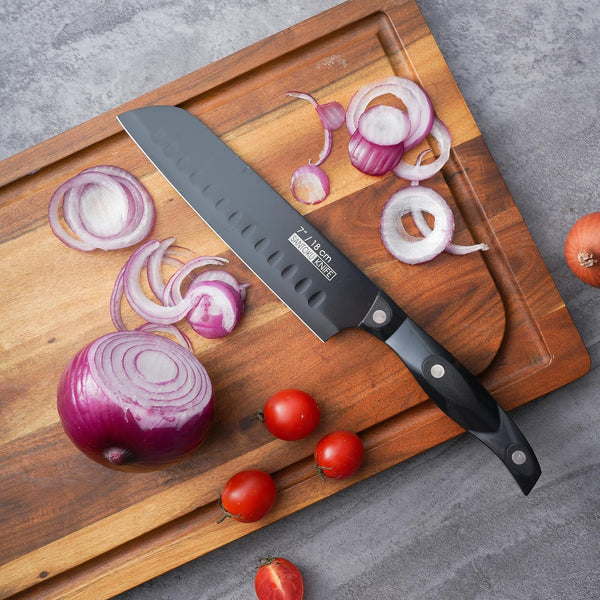 Kitchen Knife Set - 19 Piece with Block, Ultra Sharp Chef Knives, High Carbon Stainless Steel, Black