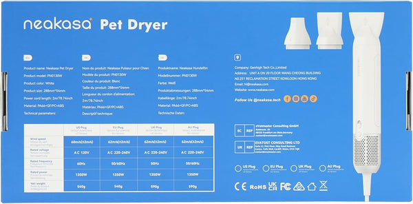 Neakasa F1 Quiet Pet Dryer | Portable Dog Hair Blower with Heat & Speed Control