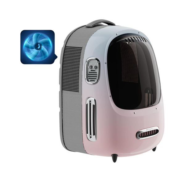 PETKIT Pink Cat Backpack Carrier with Fan & Bubble Window for Cats & Small Dogs