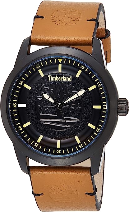 Timberland Howland Men's Analogue Black Dial Brown Leather Watch TBL15632JSB-02