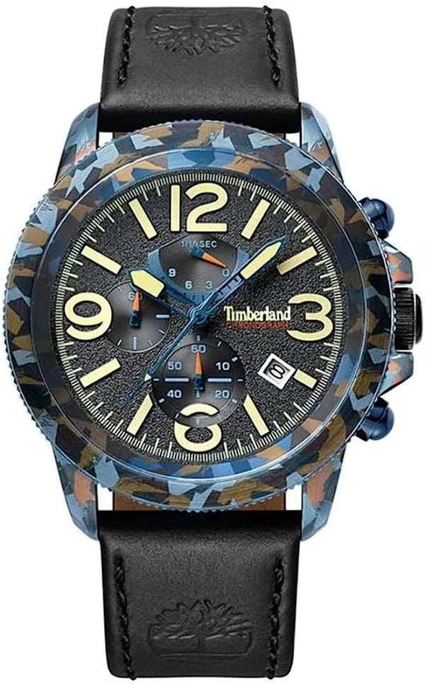 Timberland Mens Chronograph Leather Strap 46mm Case Watch TBL 15474JSBL/61