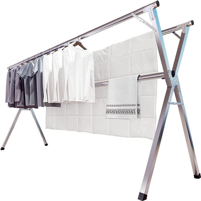 Dubkart 1.63 Meters Long Stainless Steel Adjustable and Foldable Clothes Drying Rack