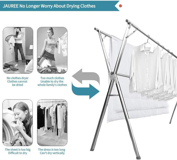 Dubkart 1.63 Meters Long Stainless Steel Adjustable and Foldable Clothes Drying Rack