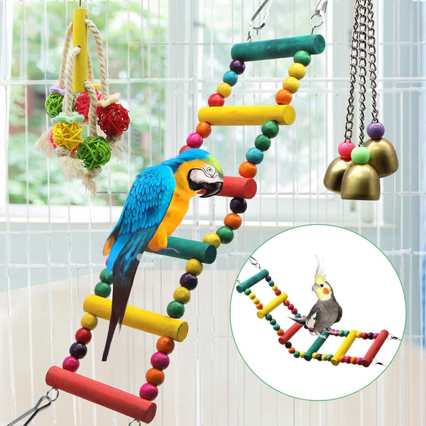 Dubkart 12 PCS Bird Parrot Pet Cage Hanging Bell Hammock Swing Toys