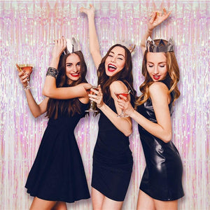 Dubkart 2 Pack Pink Foil Fringe Curtain Party Decoration 100x200 cms