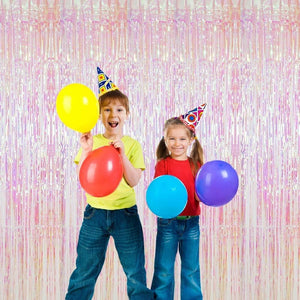 Dubkart 2 Pack Pink Foil Fringe Curtain Party Decoration 100x200 cms