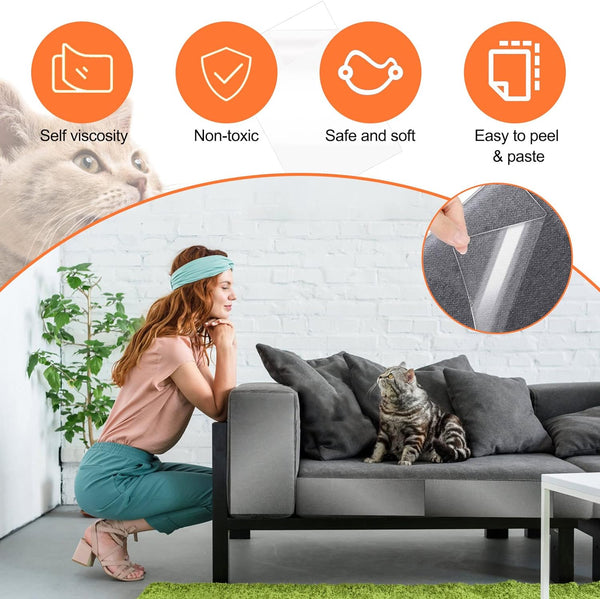Dubkart 20 PCS Cat Scratch Furniture Protector Tape