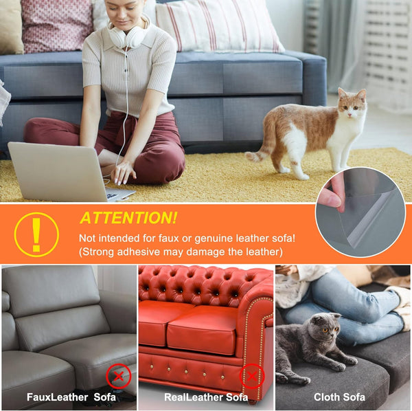 Dubkart 20 PCS Cat Scratch Furniture Protector Tape