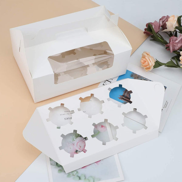 Dubkart 25 PCS Cupcake Boxes with Insert & Window