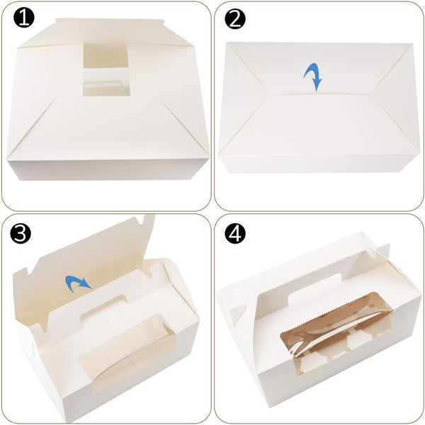 Dubkart 25 PCS Cupcake Boxes with Insert & Window