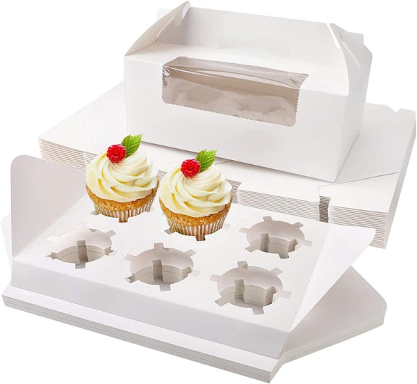 Dubkart 25 PCS Cupcake Boxes with Insert & Window
