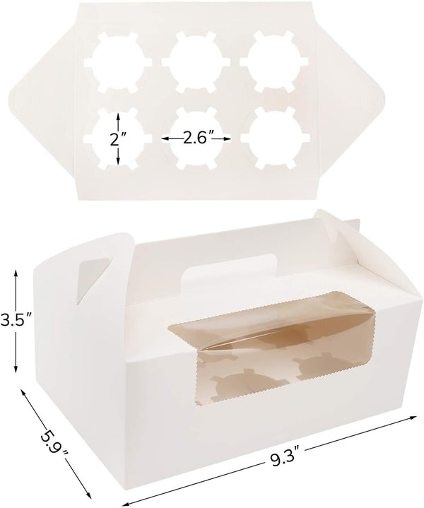 Dubkart 25 PCS Cupcake Boxes with Insert & Window