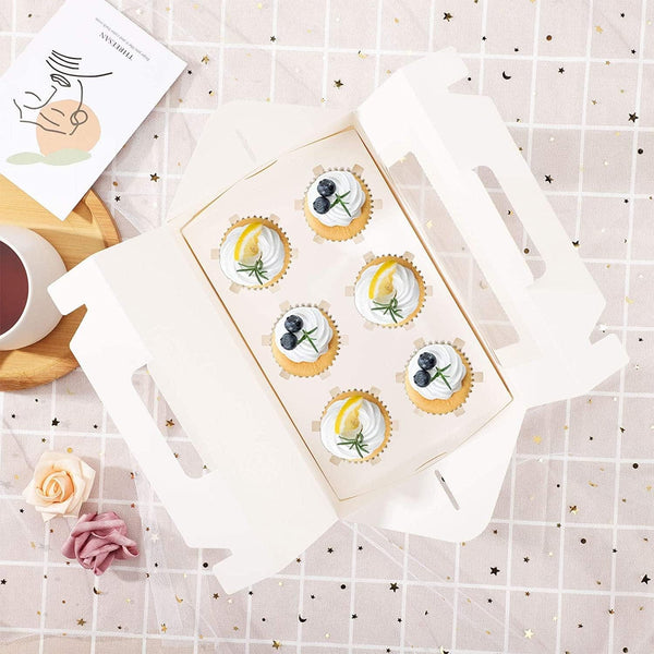 Dubkart 25 PCS Cupcake Boxes with Insert & Window