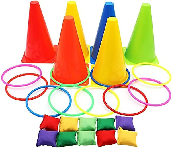 Dubkart 26 PCS Carnival Cones Bean Bags Rings Party Games Set