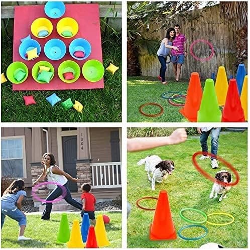 Dubkart 26 PCS Carnival Cones Bean Bags Rings Party Games Set