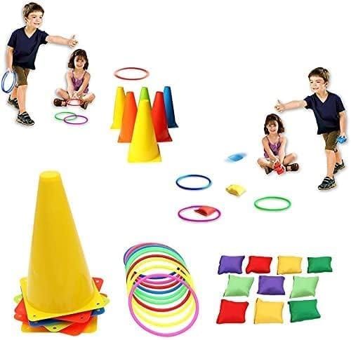 Dubkart 26 PCS Carnival Cones Bean Bags Rings Party Games Set