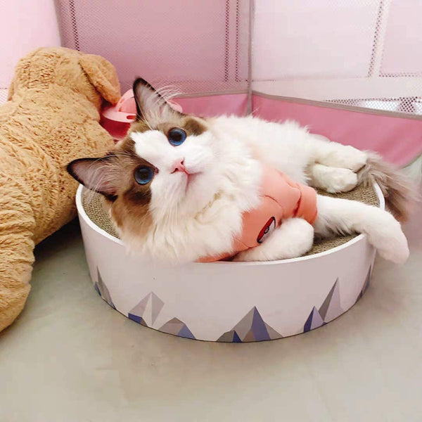 Dubkart 2in1 Cat Scratching Pad & Lounge Durable Indoor Cardboard