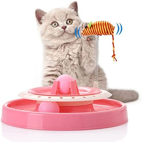 Dubkart 2in1 Interactive Mouse Teaser Ball Track Chase Cat Play Toy