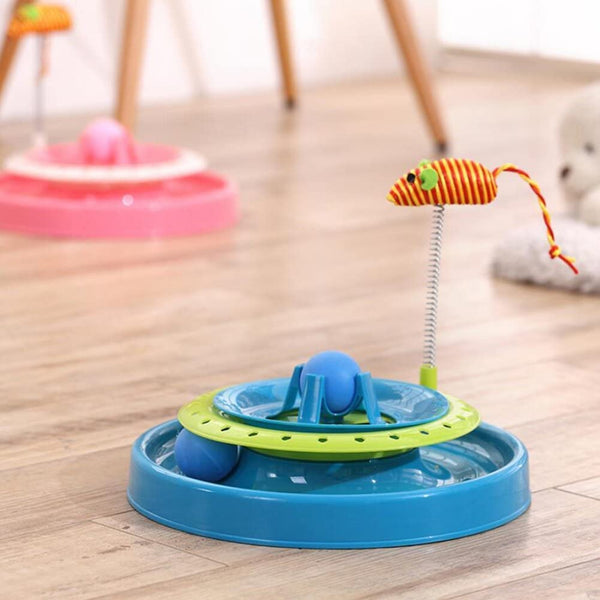 Dubkart 2in1 Interactive Mouse Teaser Ball Track Chase Cat Play Toy