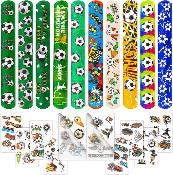 Dubkart 30 PCS Soccer Slap-Snap Bracelets for Kids